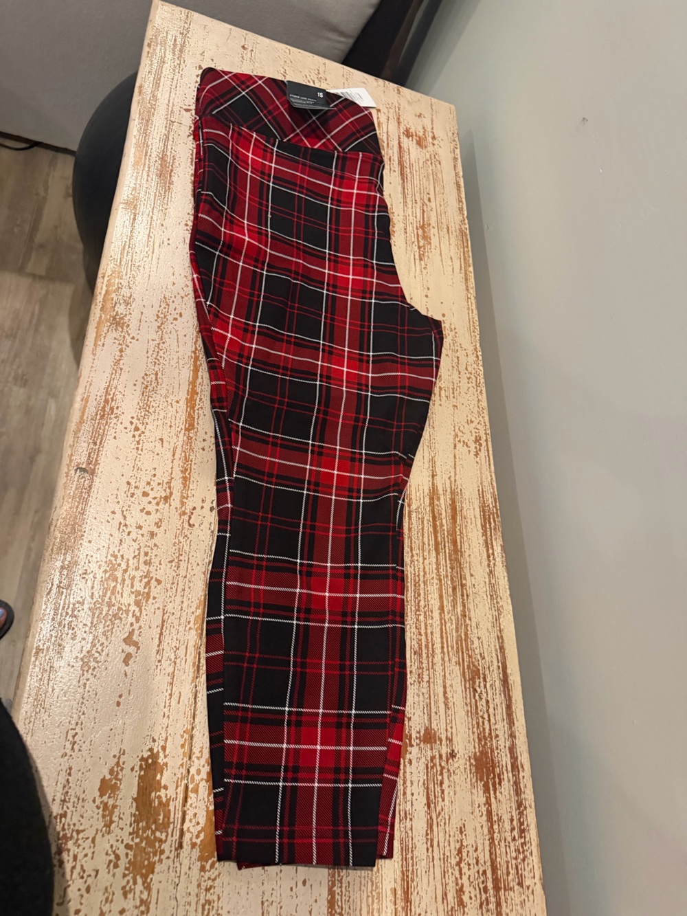 torrid Pull-On Pocket Pixie Slim Fix Red and Black Plaid Pants